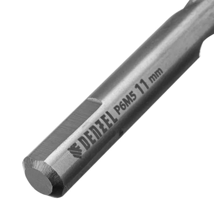 Сверло спиральное по металлу Denzel, 11 x 142мм, Р6М5, Golden Tip, многогранная заточка, 718286 купить в Магнитогорске