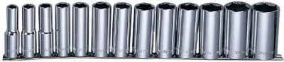 Набор головок торцевых глубоких 1/2"DR MAXI DRIVE рельс SAE 7/16-1-1/4" 13предметов Jonnesway S05HD4213S 49082