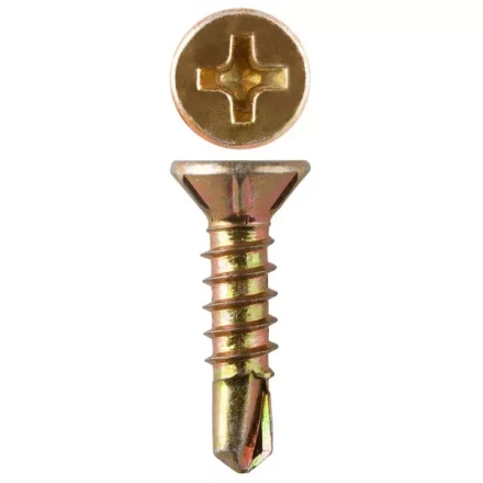 Саморезы ЗУБР &quot;МАСТЕР&quot; со сверлом для оконного профиля, жёлтопассивированные, 3.9x13мм, 1100шт 4-300231-39-013 купить в Магнитогорске