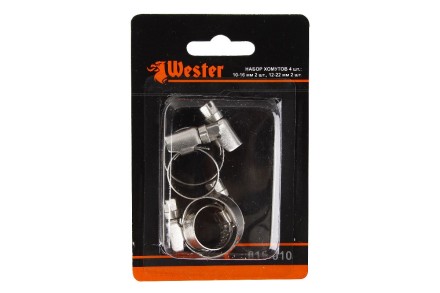 Хомут червячный WESTER 10-22 мм 4 шт. (815-010) DDV055273 купить в Магнитогорске
