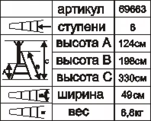 Стремянка стальная "Энкор" 6 ступеней 69663 купить в Магнитогорске
