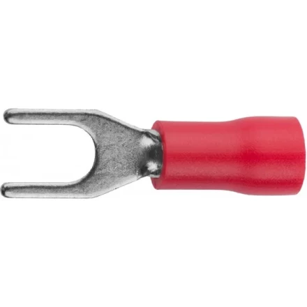 Наконечник СВЕТОЗАР для кабеля,изолированный,с вилкой,красный,вн. d 4,3мм,под болт 6мм,провод 0,5-1,5мм2,19А,10шт 49420-15 купить в Магнитогорске