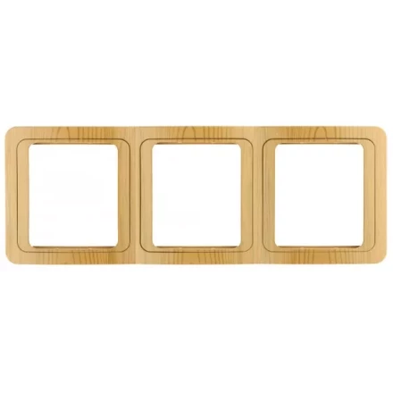 Панель СВЕТОЗАР &quot;ГАММА&quot; накладная, вертикальная, цвет ольха, 3 гнезда SV-54149-A купить в Магнитогорске