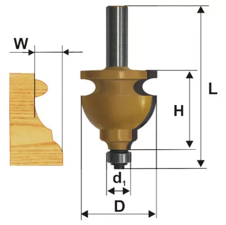 Фреза кромочная фигурная Ф445Х286 мм хвостовик 12 мм 46411 купить в Магнитогорске