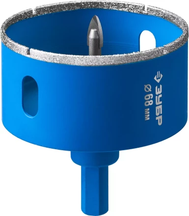 Коронка ЗУБР алмазная в сборе по кафелю, керамике с центрирующим сверлом и имбусовым ключом, зерно 60, 68мм 29850-68 купить в Магнитогорске