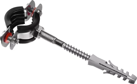 Хомут трубный с гайкой, оцинкованный, в комплекте с сантехнической шпилькой и дюбелем, 1/2&quot;, 1шт, ЗУБР Мастер 37866-20-24 37866-20-24_z01 купить в Магнитогорске