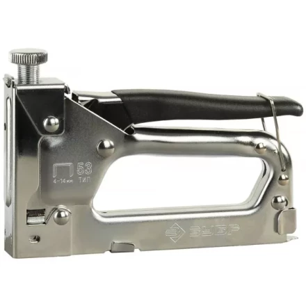 Пистолет ЗУБР скобозабивной металлический пружинный, регулируемый, тип 53, 4-14мм 4-31565 купить в Магнитогорске