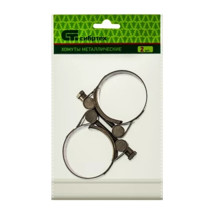 Хомуты металлические силовые 48-51 мм ширина 22 мм шарнирный W4 2 шт Сибртех 475393 купить в Магнитогорске