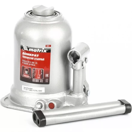 Домкрат бутылочный телескопический MATRIX 10 т подъем 180-450 мм 50751 купить в Магнитогорске