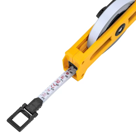 Рулетка геодезическая Denzel 20 м х 13 мм, открытый корпус, металлическая лента, 31490 купить в Магнитогорске