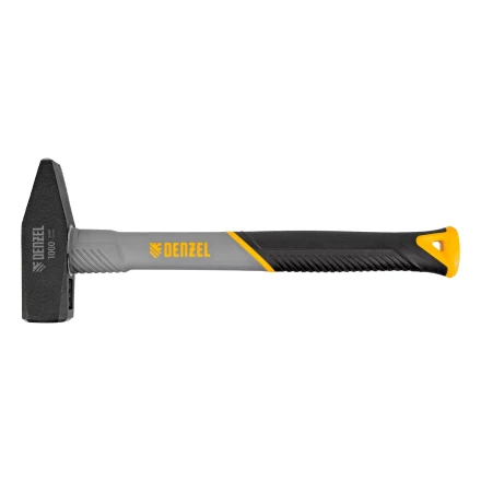 Молоток слесарный, 1000 г Denzel, кованый, фибергласовая рукоятка c TPR покрытием 10490 купить в Магнитогорске