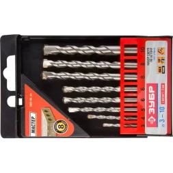 Набор ЗУБР Свёрла &quot;МАСТЕР&quot; по бетону, ударные, 3; 4; 5; 6; 6; 8; 8; 10мм, 8шт 2922-H8_z01