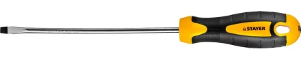 Отвертка STAYER &quot;MASTER&quot; &quot;ТECHNO&quot;, двухкомпонентная рукоятка, магнитный наконечник, Cr-V, SL5,0x150мм 2507-05-15_z02 купить в Магнитогорске