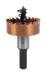 HSS-TiN коронка MESSER 32мм с центр. сверлом и толкающей пружиной для лист. материала до 2 мм ц/х
