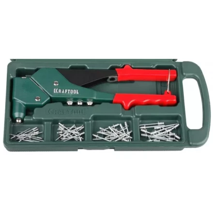 Заклепочник поворотн. 360°, KRAFTOOL &quot;RX-7&quot; 31176-H6, d=2,4-4,8 мм - Al и сталь, d=2,4-4,0 - нерж сталь, в боксе, с набором заклепок 31176-H6 купить в Магнитогорске