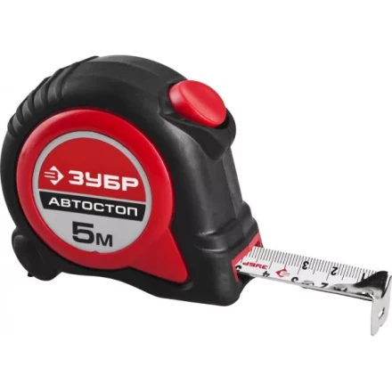 Рулетка ЗУБР "МАСТЕР", двухкомпонентный корпус, автостоп, 5м/25мм 34052-05-25 купить в Магнитогорске