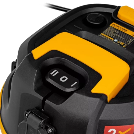 Пылесос строительный Denzel 28203 RVC30, 1400 Вт, бак 30 л, шланг 3 м, розетка с автосинхр. купить в Магнитогорске