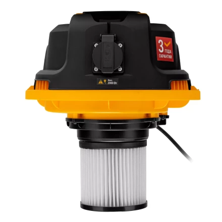 Пылесос строительный Denzel 28203 RVC30, 1400 Вт, бак 30 л, шланг 3 м, розетка с автосинхр. купить в Магнитогорске