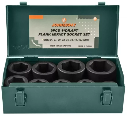 Набор головок торцевых ударных 1&quot;DR 24-50мм 9предметов Jonnesway S03A8109S 48315 купить в Магнитогорске