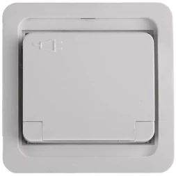 Розетка СВЕТОЗАР &quot;ГАММА&quot; одинарная с крышкой, с заземлением, цвет белый,16А/~250В SV-54110-W