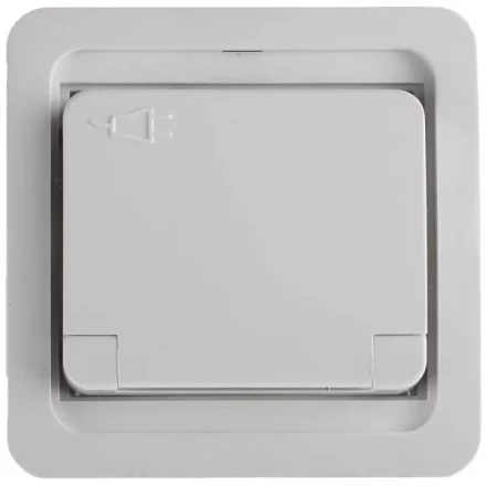 Розетка СВЕТОЗАР &quot;ГАММА&quot; одинарная с крышкой, с заземлением, цвет белый,16А/~250В SV-54110-W купить в Магнитогорске