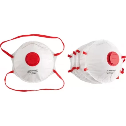 Полумаска фильтрующая STAYER &quot;PROFI&quot; коническая, с клапаном, многослойная, класс защиты FFP1, 5шт 11110-H5 купить в Магнитогорске