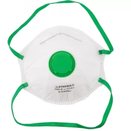 Полумаска фильтрующая STAYER &quot;PROFI&quot; коническая, с клапаном, многослойная, класс защиты FFP2 11110-2 купить в Магнитогорске