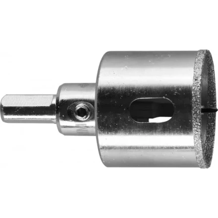 Коронка ЗУБР алмазная в сборе по кафелю, керамике с центрирующим сверлом и имбусовым ключом, зерно 60, 40мм 29850-40 купить в Магнитогорске