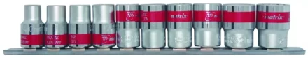 Набор универсальных торцевых головок 1/2", Spline, CrV, 10шт., 10-22мм Matrix 13597 купить в Магнитогорске