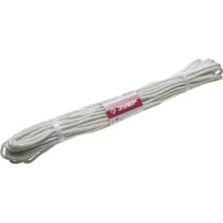 Фал ЗУБР капроновый, d=6,0 мм, 20 м, 650 кгс, 20,5 ктекс 50210-06 купить в Магнитогорске