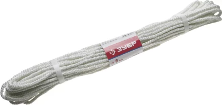 Фал ЗУБР капроновый, d=6,0 мм, 20 м, 650 кгс, 20,5 ктекс 50210-06 купить в Магнитогорске