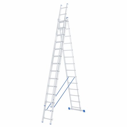 Лестница алюминиевая 3х14 ступеней трехсекционная СИБРТЕХ 97824 купить в Магнитогорске