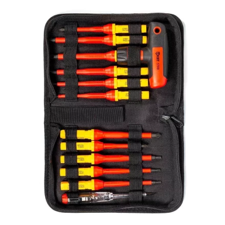 Диэлектрическая Т-образная отвертка КВТ VDE НИО-4412-Т со сменными битами, 12 шт. (87128) купить в Магнитогорске