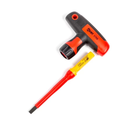 Диэлектрическая Т-образная отвертка КВТ VDE НИО-4412-Т со сменными битами, 12 шт. (87128) купить в Магнитогорске