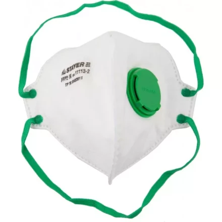 Полумаска фильтрующая STAYER &quot;PROFI&quot; плоская, с клапаном, многослойная, класс защиты FFP2 11113-2 купить в Магнитогорске