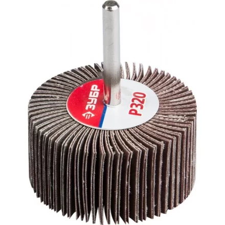 Круг шлифовальный ЗУБР &quot;МАСТЕР&quot; веерный лепестковый, на шпильке, тип КЛО, зерно-электрокорунд нормальный, P320, 30х60мм 36602-320 купить в Магнитогорске