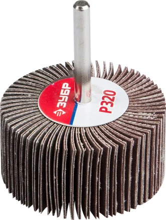 Круг шлифовальный ЗУБР &quot;МАСТЕР&quot; веерный лепестковый, на шпильке, тип КЛО, зерно-электрокорунд нормальный, P320, 30х60мм 36602-320 купить в Магнитогорске