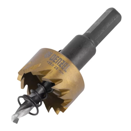 Коронка по металлу HSS, 25 мм, нитридтитановое покрытие Denzel 724104 купить в Магнитогорске