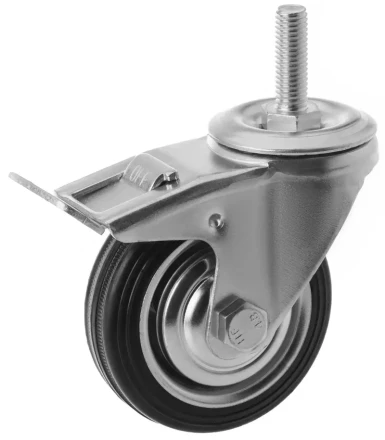 Колесо поворотное SCtB 97 85 мм резина с болтом и тормозом (F) 1046156 купить в Магнитогорске