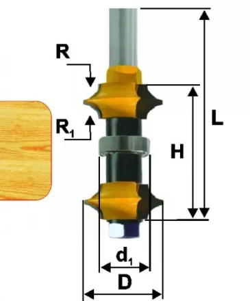 Фреза кромочная калевочная регулируемая Ф35 мм хвостовик 12 мм Энкор 46304 купить в Магнитогорске
