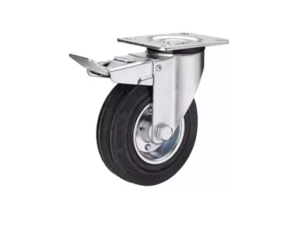 Колесо поворотное усиленное резина SRCB 97 80 мм с тормозом 1027194 купить в Магнитогорске