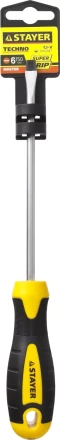Отвертка STAYER &quot;MASTER&quot; &quot;ТECHNO&quot;, двухкомпонентная рукоятка, магнитный наконечник, Cr-V, SL6,0x150мм 2507-06-15_z02 купить в Магнитогорске