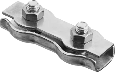 Зажим троса ЗУБР &quot;МАСТЕР&quot; двойной, оцинкованный, 5мм, 35 шт 4-304445-05 купить в Магнитогорске