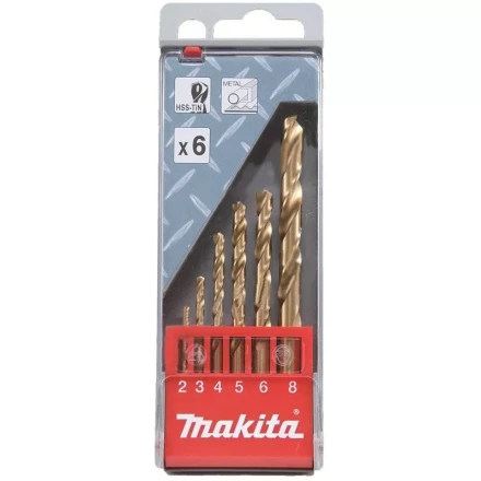 Набор сверл по металлу HSS-Tin Makita, D-43555, 6 шт купить в Магнитогорске