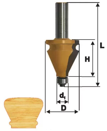 Фреза кромочная фигурная Ф35Х381 мм хвостовик 12 мм 46415 купить в Магнитогорске