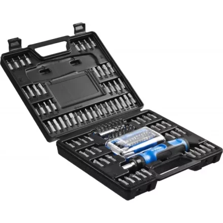 Набор ЗУБР &quot;ЭКСПЕРТ&quot;: Отвертка реверсивная с магнитным битодержателем и отсеком для бит в рукоятке, Cr-V, 130 предметов 25237-H129 купить в Магнитогорске