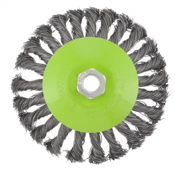 Щетка для УШМ 125 мм М14 &quot;тарелка&quot; крученая металлическая проволока СИБРТЕХ 746117 купить в Магнитогорске