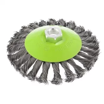 Щетка для УШМ 125 мм М14 &quot;тарелка&quot; крученая металлическая проволока СИБРТЕХ 746117 купить в Магнитогорске