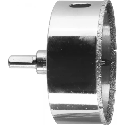 Коронка ЗУБР алмазная в сборе по кафелю, керамике с центрирующим сверлом и имбусовым ключом, зерно 60, 83мм 29850-83 купить в Магнитогорске