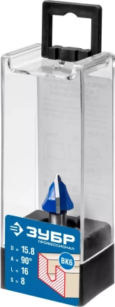 ЗУБР 15.8 x 16 мм, угол 90° мм, фреза пазовая галтельная V-образная, Профессионал (28752-15.8) купить в Магнитогорске